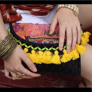 Vintage Bobo Banjara tassel clutch crossbody bag Ibiza/ Festival style